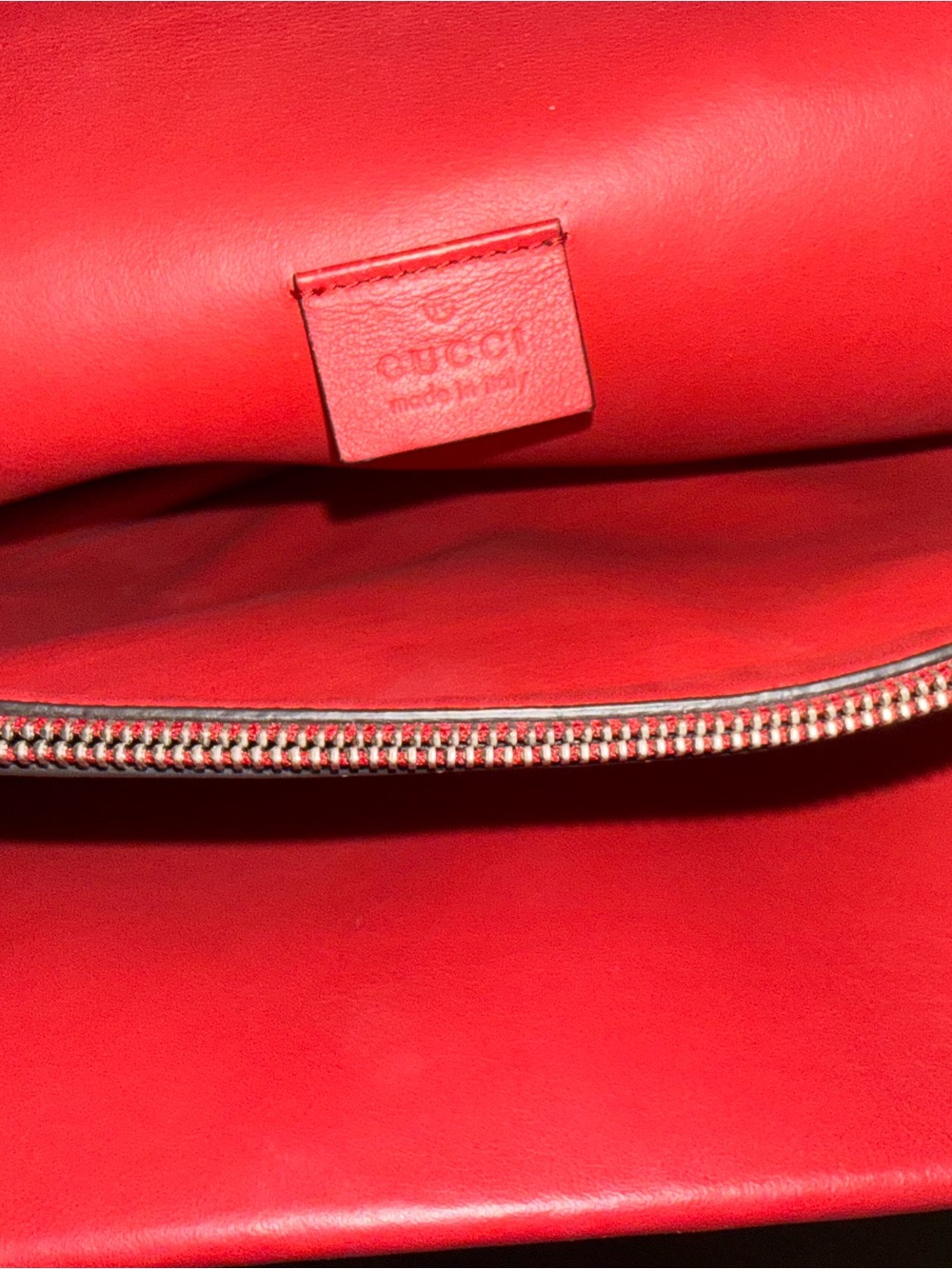 Women's Red Suede Shoulder Bag with Chain Strap - Picture 12 of 16